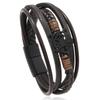 Nova Pulseira de Couro com Liga de Tigre Design Simples Popular Multicamadas Masculina Europeia e Americana Transfronteiriça