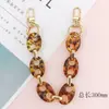 Zhuzi Nueva Cadena de Mano Retro de Acrílico para Estuche de Teléfono Móvil DIY Accesorios de Joyería Cadena de Mano Estampado de Leopardo Nariz de Cerdo