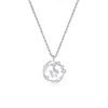 Collar de Pluma de Plata S925 para Mujer, Moda de Lujo Ligero, Colgante Versátil de Estrella de Circonita Iridiscente Cadena para Clavícula Joyería