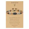Pulseras Tejidas con Piedras Naturales de los Doce Signos del Zodíaco Transfronterizas Europeas y Americanas Nuevo Producto Pulsera Ajustable de Cuentas de Piedra Ojo de Tigre Set