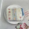 Bolsa Cosmética Linda Azul Caricatura Mini Billetera Algodón Puro Bolsa Pequeña de Tela Auriculares Lápiz Labial Bolsa de Almacenamiento Portátil