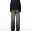 Comercio Exterior Vaqueros Lavados Desgastados Estilo Retro Americano para Hombre Tendencia Streetwear Primavera y Otoño Pantalones Largos Rectos Holgados con Caída