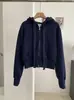 Sudadera con Capucha y Doble Cremallera KEKEZOON Lisa de Manga Larga Chaqueta para Mujer Otoño Estilo Coreano Top Versátil 9218