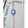 Para Apple Apple iwatchS10s9Ultra87654 Pulsera para niña Pulsera de lujo ligero Anillo de corazón Correa de reloj de cuero