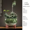 Fuente de agua estilo chino con agua circulante, adecuada para sala de estar u oficina, una pieza decorativa para atraer riqueza, un regalo para inaugurar un negocio