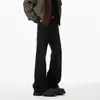 Pantalones casuales rectos de verano para hombre estilo retro americano, corte slim-fit, pantalones anchos holgados, jeans lavados de microcampana