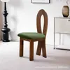 Mesa de Jantar e Cadeiras Estilo Francês Vintage Designer Cadeira de Jantar Doméstica Estilo Silencioso Cadeira de Maquiagem Encosto Médio Madeira Maciça Antiga Cadeira Sereia