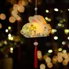Linterna de Conejo de Madera Portátil de Mediados de Otoño, Linterna Iluminada Estilo Antiguo de Dibujos Animados, Luz de Noche de Conejo de Jade para Niños, Producto Cultural y Creativo para Festivales