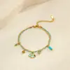 Pulsera Trenzada de Cuerda Estilo Ins Oceánico Europeo y Americano Pulsera de Acero Inoxidable Chapada en Oro de 18K Pez Pequeño Incrustado con Circonita Joyería de Mano
