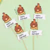 Celebridade da Internet Coreana ins Urso Cartão Plug-in Decoração de Bolo Festa Infantil Tema Mesa de Sobremesas Decoração de Aniversário