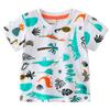 Camiseta infantil de manga curta atacado 2024 Novo Bebê algodão slub desenho animado estampa total Camisa de manga curta para meninos moda entrega