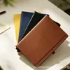 Reunión de oficina transfronteriza, libreta de negocios con correa, cubierta de cuero A5, libreta con logo personalizado, diario de estudiante, venta al por mayor
