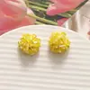 Pendientes de Hortensia con Perlas de Dopamina de Verano Pendientes de Cristal Blanco Brillante Joyería de Oreja Personalizada Versátil de Moda Venta al por Mayor
