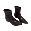 2026 Nuevas Botas Cortas Retro Simples de Tacón Grueso con Temperamento Botas de Moda para Mujer Punta Fina Cierre Trasero Elásticas Adelgazantes