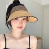 Nuevo Sombrero de Sol de Paja para Playa para Mujer, Transpirable, de Ala Ancha, con Encaje, Hueco, Protección Solar para Verano