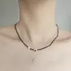 Collar de Corazón Nudo de Plata de Ley 925 Coreano para Mujer, Exquisita Cadena para Clavícula, Versátil para Usar Solo o en Capas, Extremadamente Sencillo