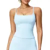 Chaleco Deportivo Transfronterizo para Mujer, Tirantes Finos, Acolchado Extraíble, Chaleco de Yoga, Ropa Interior Fitness Pilates, Top Camisola