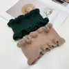 Nuevo Calentador de Cuello con Cuello de Volantes de Color Sólido Dongdaemun Suéter de Lana Tejido Otoño e Invierno Cuello Falso Protector de Cuello Cálido