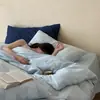 Estilo Fresco y Juvenil, Jacquard de Gasa de Doble Capa 100% Algodón, Juego de Cama Suave y Amigable con la Piel para Dormir Desnudo, Juego de Cuatro Piezas para Todas las Estaciones