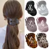 Pinza para el Cabello de Pato con Estampado de Leopardo Retro Corazón Clip Plano de Alta Gama para Mujer Parte Posterior de la Cabeza Placa Grande Abalone Pinza para el Cabello