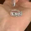 Anillo de Plata de Ley S925 con Moneda de Cobre Hielo Triturado para Mujer, Diseño Abierto Ajustable, Joyería Nueva Versátil de Lujo de Gama Alta de Nicho