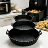 Popular Diária Transfronteiriça Air Fryer Silicone Forma de Assar Fácil de Limpar Redonda Frigideira Forma de Assar Tapete de Assar