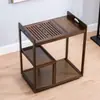 Mesa de Té Móvil Soporte de Té para el Hogar Carrito de Té Pequeño de Bambú Nan Mesa de Té Gongfu Sencilla para Sala de Estar Bandeja Mini para Preparar Té Juego de Té