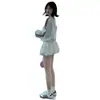 Calça Wide Leg Floral Off-White para Mulheres, Primavera e Outono, Shorts A-Line Petite de Cintura Alta, Calças Lanternas Bolha, Calças Bufantes