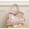 Bolsa Tote de Bolinhas Estilo Coreano Feminina Chegada Nova Outono 2026 Portátil Grande Capacidade Bolsa para Trabalho e Trajeto Bolsa de Ombro Única