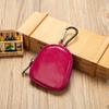 Monedero retro de cuero pequeño y lindo, multifuncional, bolsa para audífonos, mini cartera con cremallera al por mayor