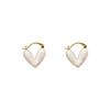 Pendientes de Corazón de Esmalte Blanco de Lujo Ligero y de Gama Alta para Mujer, Pendientes de Moda Pequeños y Exquisitos, Nuevos Accesorios de Oreja de Moda