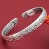 Pulseira de prata de lei S999 estilo mãe e casco de cavalo Lótus pulseira de prata pura presente de Dia das Mães