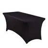 Funda de Mesa de Alta Elasticidad Mantel Funda para Mesa de Bar IBM Hotel Banquete Conferencia Negra Mantel de 6 pies de Largo Funda para Mesa Larga de Cóctel