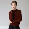 Suéter clásico de cachemira de cuello medio alto para otoño e invierno para mujer, nuevo modelo 2026, suave y amigable con la piel, cálido y suave, top básico de color liso