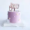 Una variedad de tarjetas de acrílico gruesas para pastel decoración de mesa de postres hermosa simple inglés feliz cumpleaños amor enchufe