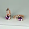 Pendientes de circonita cúbica morada de nueva ronda Cross-border Wish, modernos y versátiles, joyería al por mayor estilo europeo y americano