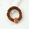 Cerdo de Guinea de Dibujos Animados Lindo Color Café con Leche Anillo de Intestino Cuerda para el Cabello Pinza para el Cabello Suave Lindo para Niña Cuerda para Cola de Caballo Accesorios para el Cabello Banda Elástica Venta al por Mayor