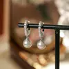 Pendientes de Perla Rosa Manta para Mujer, Pendientes con Diseño de Flor y Lazo Nicho, Accesorios para Orejas Versátiles de Lujo Ligero de Gama Alta