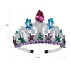 Festa de aniversário infantil coroa de strass menina frozen colar sereia terno coroa de diamante infantil