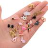 Aretes de aleación de dibujos animados con gota de aceite, joyería, colgante pequeño, bricolaje, hechos a mano, caseros, aretes, clip para la oreja, bolsa de material, accesorios para collar