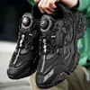 Tênis Masculino 2025 Botão Giratório Comércio Exterior Tamanho Grande Sapatos de Pai Casal Corrida Sapatos Mecânicos Sapatos Masculinos Atacado