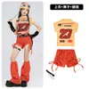 Disfraces de Jazz para Niñas Modelo Runway Moda Malla Número 27 Conjunto de Atuendo de Performance Top Corto Atuendo de Baile para Niña Verano