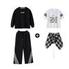 Ropa de Hip-Hop Infantil de Moda Primavera y Otoño Sudadera de Marca de Moda Hip-Hop para Niños Traje Ropa Suelta de Hip Hop para Niños para Actuación