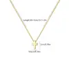 Corrente de Caixa de Aço Inoxidável Pequena Mini Cruz Colar Corrente de Cruz Ouro 18K Pingente Cruz Piercing Colar