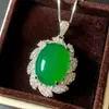 Joia Huabi Nova 2024 Base de Cobre Banhada Tipo Gelo Diamante Temperamento Fluorescente Conjunto de Calcedônia 15*20