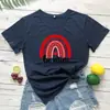 Seja Minha cor padrão de estampa arco-íris Europa e Estados Unidos rua popular comércio exterior nova camiseta de manga curta