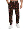 Calça Jogger Masculina Estampa Digital 3D de Tubarão Primavera/Outono Cruzada Comércio Exterior Casual Cintura com Cordão Solta Esportiva Longa