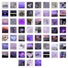 59 Pegatinas de Paisaje Morado Curativo Atmosférico Pegatinas de Pared iPad Material para Cuaderno Pegatinas Decorativas Impermeables