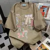 Camiseta de Manga Corta con Estampado de Lazo Graffiti Colorido Estilo Coreano Niche 2026 Verano Nuevo Vintage Holgado
