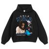 Moletom com Capuz Lavado Estampado Vintage Flor Frita Gola Redonda Algodão Puro Tamanho Plus Size Streetwear Desgastado Capuz Solto